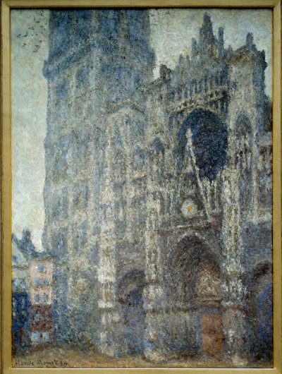 ルーアン大聖堂の門扉、灰色の天気。クロード・モネ（1840-1926）の作品 作： Claude Monet