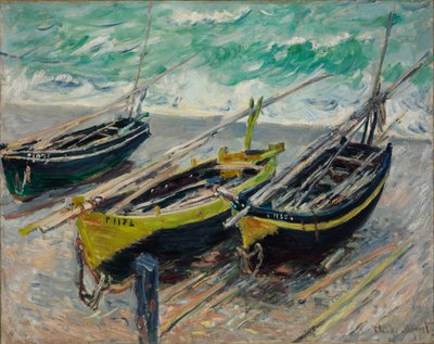 3隻の漁船 作： Claude Monet