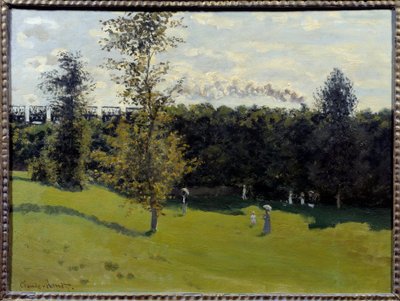 田園風景の中の列車 クロード・モネ（1840-1926）の絵画 1870年 日0.5x0.65 m パリ、オルセー美術館 作： Claude Monet