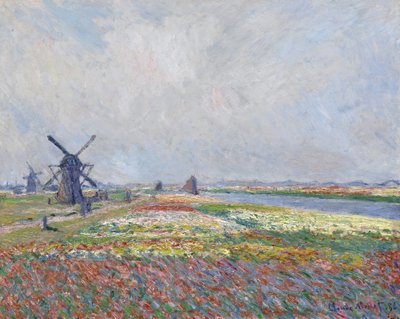 ハーグ近郊のチューリップ畑 Par Monet, Claude (1840-1926).キャンバスに油彩、サイズ：66x81,5 作： Claude Monet