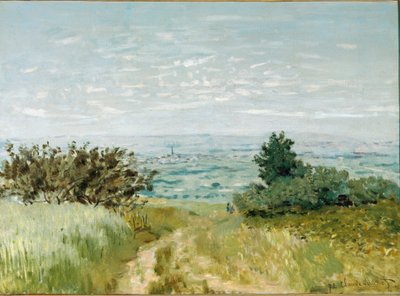 平原からアルジャントゥイユ、サンノワの坂道を望む - 1872年。油彩・キャンバス 作： Claude Monet