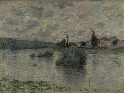 セーヌ川の眺め、ラヴァクール、1880 作： Claude Monet