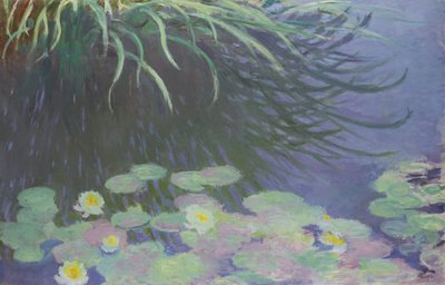 背の高い草の反射を伴うスイレン、1914-1917 作： Claude Monet