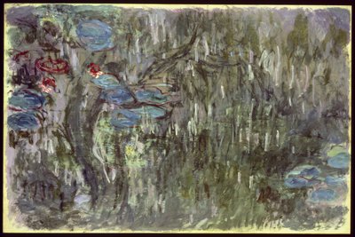 柳の反射のあるスイレン、c.1920 作： Claude Monet