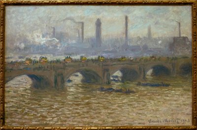 ウォータールー橋、Temps gris（ウォータールー橋、灰色の空） 作： Claude Monet