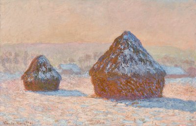 麦束、雪の効果、朝（Meules, Effet de Neige, Le Matin） 作： Claude Monet