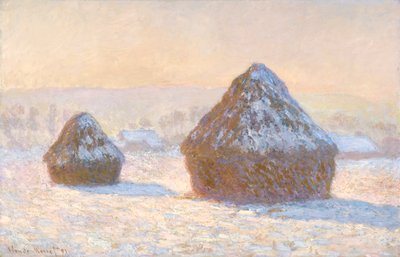 ウィートスタック、雪の効果、朝 作： Claude Monet