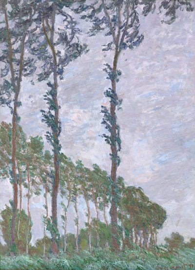 風の影響、ポプラのシリーズ、1891 作： Claude Monet