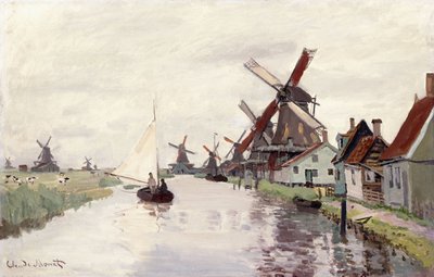 オランダの風車、1871 作： Claude Monet