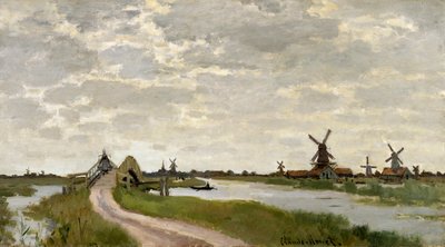 Zaandam近くの風車 作： Claude Monet