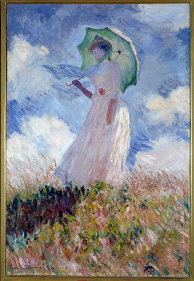 左を向いた日傘の女性 作： Claude Monet