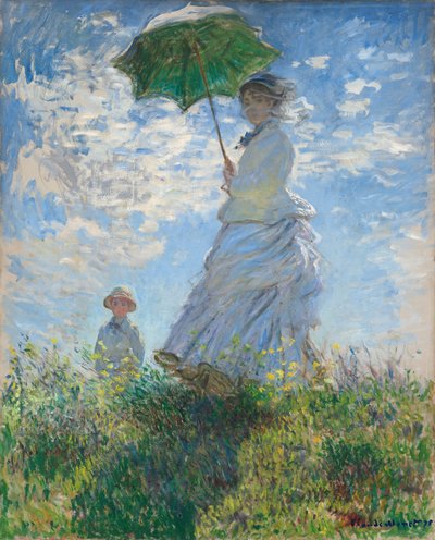 日傘をさす女 モネ夫人と息子 作： Claude Monet