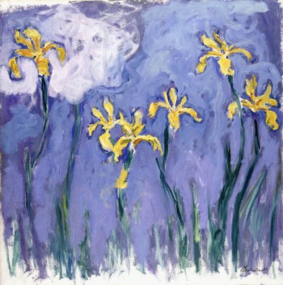 ピンクの雲と黄色いアイリス、1918年頃 作： Claude Monet