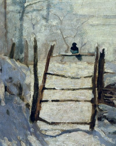 カササギ、1868-1869 作： Claude Monet