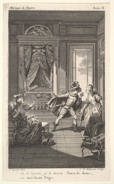 男は右の出入り口に立っている女性、左には座っている女性rais、... 1784年。 作： Claude Nicolas Malapeau