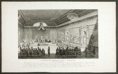 ヴェルサイユで開催された著名人の集会（「フランス革命の歴史絵巻」シリーズより 作： Claude Niquet