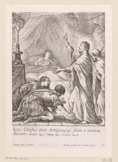 キリストはヤイロの娘を復活させる Miracula Domini Nostri Jesu Christi (シリーズタイトル) キリストの奇跡（シリーズタイトル） 作： Claude Vignon