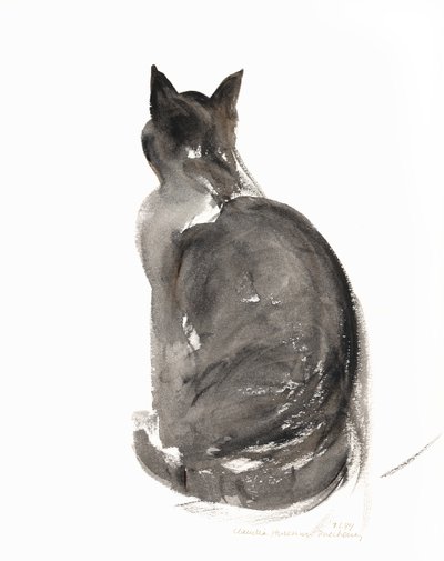 猫、1985（水彩） 作： Claudia Hutchins Puechavy