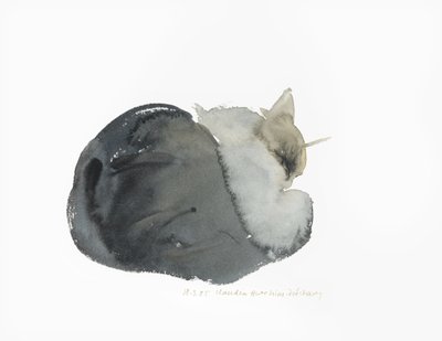 ねこねこ1985（水彩） 作： Claudia Hutchins Puechavy