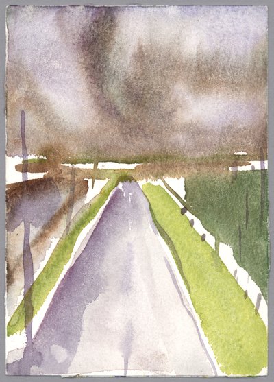 ルート上の嵐、1995（水彩） 作： Claudia Hutchins Puechavy