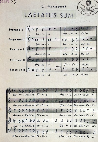 モンテヴェルディ作曲ディキシット・ドミナスの楽譜 作： Claudio Monteverdi