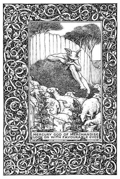 『クローバーの野原』の口絵、1899年。 作： Clemence Housman