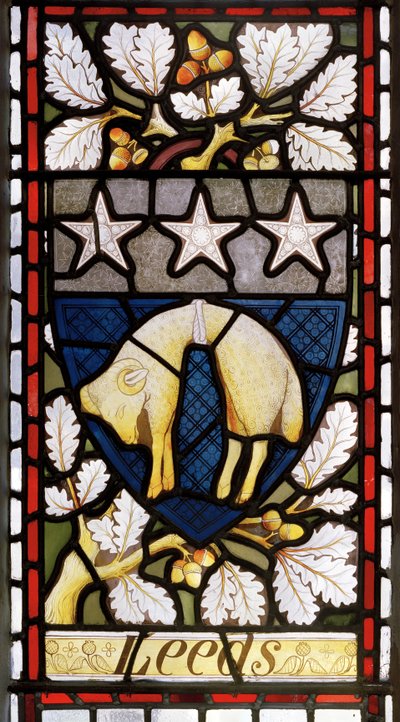 リーズ紋章学、1867-71（ステンドグラス） 作： Clement James Heaton