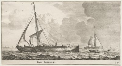 さまざまな船とアムステルダムの景色 (Verscheÿde Ships and Gesichten van Amstelredam)、パート II: 商人 作： Clement de Jonghe