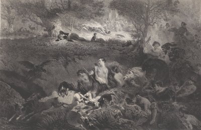 狩猟の夢、1858年。 作： Célestin Nanteuil