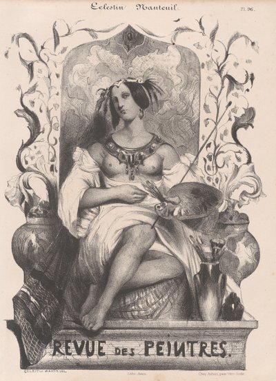 Revue de Peintres のタイトル ページ、1835 年。 作： Célestin Nanteuil