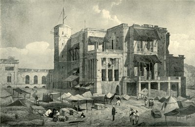 居住地の正面図、ラクナウ、救済後、c1858、1901。 作： Clifford Henry Mecham