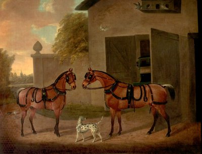 馬車、馬、犬 作： Clifton Tomson