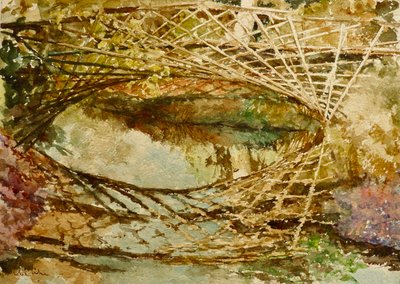 カワセミ橋、秋色、2021年（水彩画） 作： Clive Wilson