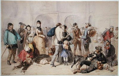 リヨン旧市街のコンコース、1873年（紙にトイレ） 作： Clément Auguste Andrieux