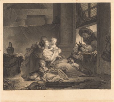 農家の家族 作： Clément Pierre Marillier and Antoine Louis Romanet after Jean Honoré Fragonard