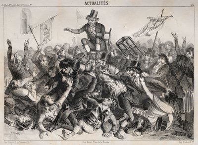 ニュース：イギリスの選挙、1841年。 作： Clémente Pruche
