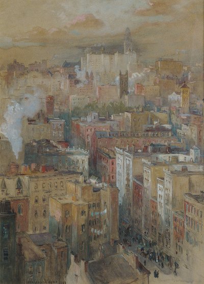 1910年頃のニューヨーク市の眺め 作： Colin Campbell Cooper