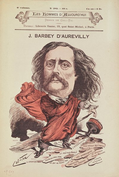 ジュール・バルビー・オービリー（1808-89）、「Les Hommes d&39;Aujourd&39;hui」の表紙 作： Coll Toc