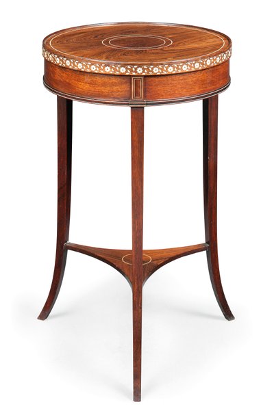 ビクトリア朝の象眼細工の臨時のテーブル、1880年頃（ローズウッドとアイボリー） 作： Collinson and Lock