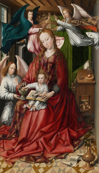 天使によって戴冠された聖母子、149095。 作： Colyn de Coter