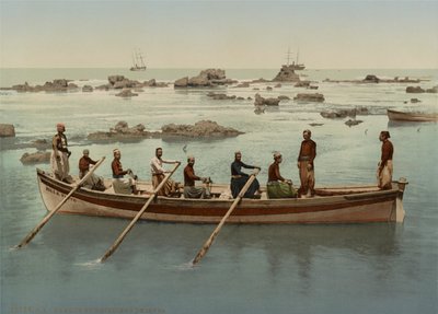 ボートマン、ヤッファ、イスラエル、1890～1906年頃（フォトクロムプリント） 作： Company Photoglob