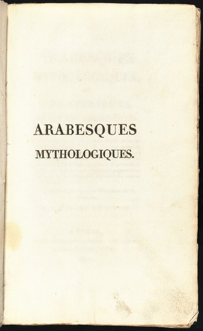 神話のアラベスク 作： Comtesse Stéphanie Félicité de Genlis