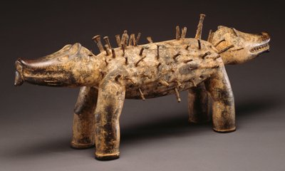 金剛力士の犬のフィギュア（木、爪 作： Congolese Congolese