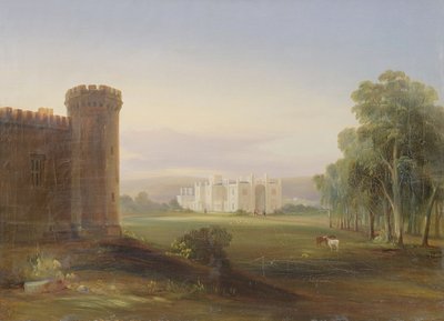 総督邸と馬小屋、シドニー、1841 作： Conrad Martens