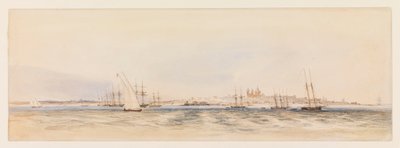 モンテビデオ港、1878年頃（水彩画） 作： Conrad Martens