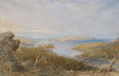 バルモラル上からのノース・ヘッド、シドニー・ハーバー 作： Conrad Martens