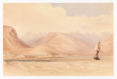 南米ビーグル水道の調査船HMSビーグル号 作： Conrad Martens
