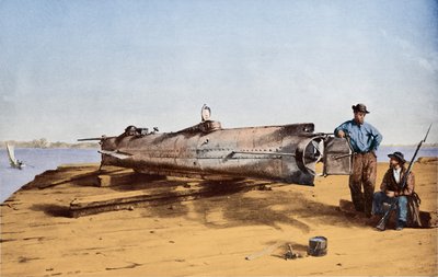 南軍の潜水艦、ハンリー 作： Conrad Wise Chapman