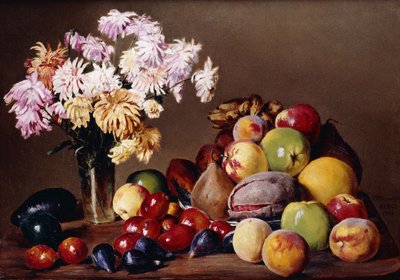 果物と花のある静物、1908 作： Conrad Wise Chapman