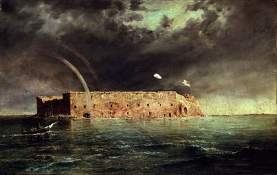 サウスカロライナ州サムター要塞の眺め、1863 作： Conrad Wise Chapman